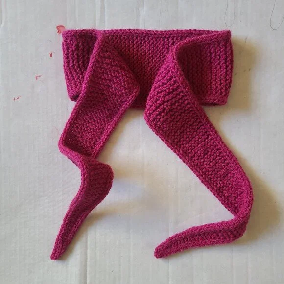 Sophie Scarf Classic Design Small Double Wrap Handmade Knitted Acrylic Magenta - Picture 6 of 15